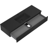 Mexen Rivel meuble de salle de bain 140 cm avec lave-mains Otis, 1 tiroir, rainuré, noir mat - 91A20-14023-1-BF71-W18M71