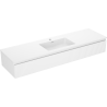 Mexen Rivel meuble de salle de bain 160 cm avec lavabo Otis, 1 tiroir, rainuré, blanc mat - 91A20-16023-1-BF01-W18M01