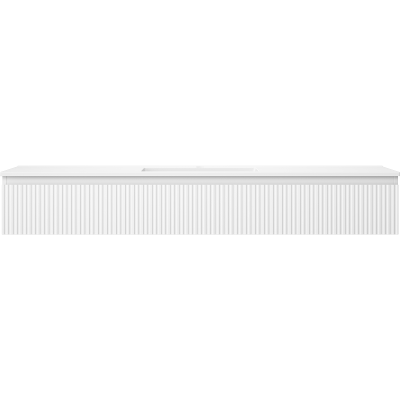 Mexen Rivel meuble de salle de bain 160 cm avec lavabo Otis, 1 tiroir, rainuré, blanc mat - 91A20-16023-1-BF01-W18M01