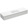 Mexen Rivel meuble de salle de bain 160 cm avec lavabo Otis, 1 tiroir, rainuré, gris mat/blanc mat - 91A20-16023-1-BF62-W18M01