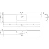 Mexen Rivel armoire de salle de bain 160 cm avec lavabo Otis, 1 tiroir, rainuré, gris mat/blanc mat - 91A20-16023-1-BF62-W18M01