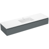 Mexen Rivel meuble de salle de bain 160 cm avec lavabo Otis, 1 tiroir, rainuré, graphite mat/blanc mat -
