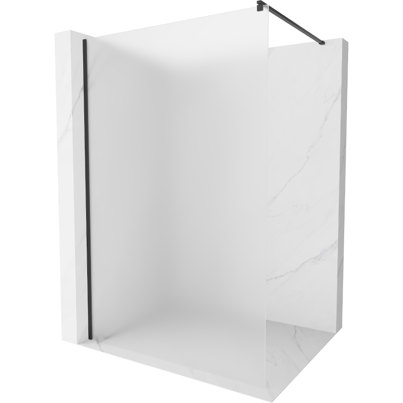 Mexen Kioto paroi de douche Walk-in 140 x 200 cm, givre 8 mm, noir - 800-140-101-70-30