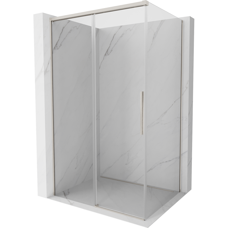 Mexen Rox cabine de douche coulissante 135 x 85 cm, transparent, nickel brossé - 8C2-135-085-97-00