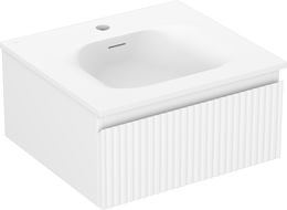 Mexen Rivel meuble de salle de bain 50 cm avec lavabo Vela, 1 tiroir, rainuré, blanc mat - 91A20-05023-1-BF01-W23M01