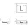 Mexen Rivel meuble de salle de bain 50 cm avec lavabo Vela, 1 tiroir, rainuré, blanc mat - 91A20-05023-1-BF01-W23M01