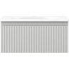 Mexen Rivel meuble de salle de bain 50 cm avec lavabo Vela, 1 tiroir, rainuré, gris mat/blanc mat - 91A20-05023-1-BF62-W23M01
