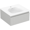Mexen Rivel meuble de salle de bain 50 cm avec lavabo Vela, 1 tiroir, rainuré, gris mat/blanc mat - 91A20-05023-1-BF62-W23M01