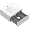 Mexen Rivel meuble de salle de bain 50 cm avec lavabo Vela, 1 tiroir, rainuré, gris mat/blanc mat - 91A20-05023-1-BF62-W23M01