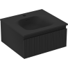 Mexen Rivel meuble de salle de bain 50 cm avec lavabo Vela, 1 tiroir, rainure, noir mat - 91A20-05023-1-BF71-W23M71