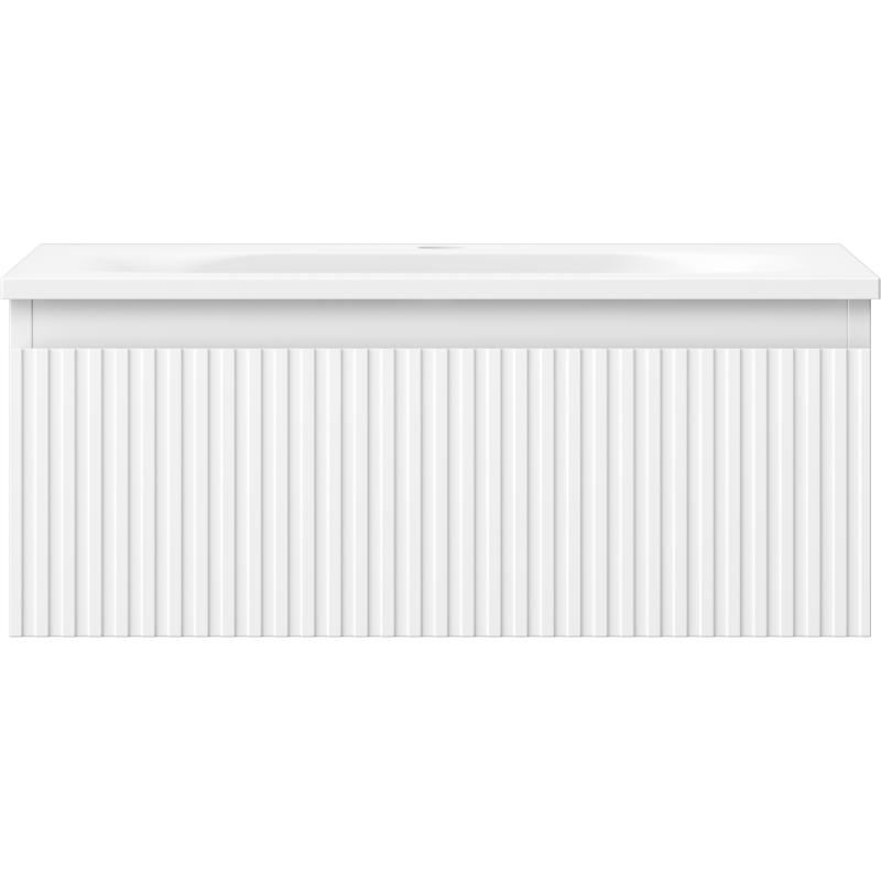 Mexen Rivel meuble de salle de bains 60 cm avec lavabo Vela, 1 tiroir, rainurée, blanc mat - 91A20-06023-1-BF01-W23M01