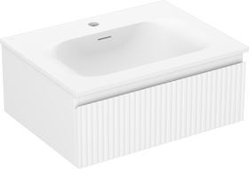 Mexen Rivel armoire de salle de bain 60 cm avec lavabo Vela, 1 tiroir, rainuré, blanc mat - 91A20-06023-1-BF01-W23M01