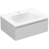 Mexen Rivel meuble de salle de bains 60 cm avec lavabo Vela, 1 tiroir, rainuré, gris mat/blanc mat - 91A20-06023-1-BF62-W23M01