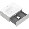 Mexen Rivel meuble de salle de bains 60 cm avec lavabo Vela, 1 tiroir, rainuré, gris mat/blanc mat - 91A20-06023-1-BF62-W23M01