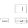 Mexen Rivel meuble de salle de bains 60 cm avec lavabo Vela, 1 tiroir, rainuré, gris mat/blanc mat - 91A20-06023-1-BF62-W23M01