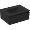 Mexen Rivel meuble de salle de bain 60 cm avec lavabo Vela, 1 tiroir, rainuré, noir mat - 91A20-06023-1-BF71-W23M71
