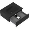 Mexen Rivel meuble de salle de bain 60 cm avec lavabo Vela, 1 tiroir, rainuré, noir mat - 91A20-06023-1-BF71-W23M71