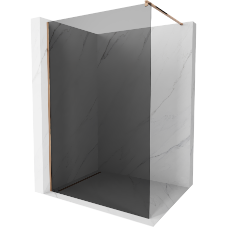 Mexen Kioto paroi de douche Walk-in 130 x 200 cm, graphite 8 mm, or rose - 800-130-101-60-40
