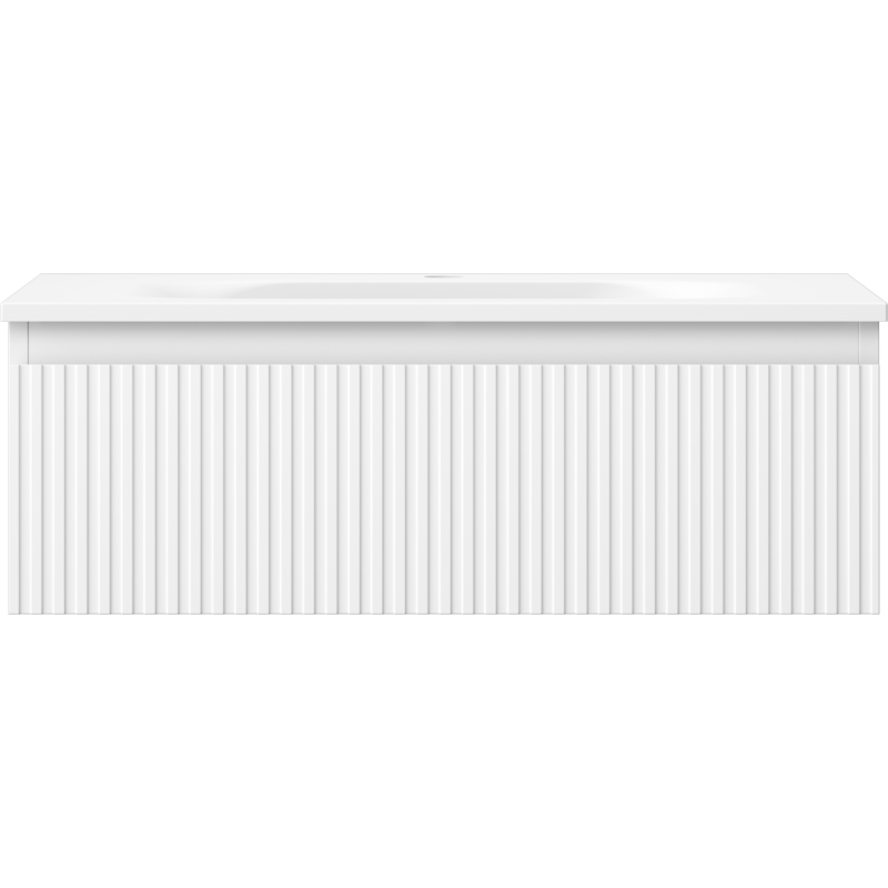 Mexen Rivel meuble de salle de bain 70 cm avec lavabo Vela, 1 tiroir, rainuré, blanc mat - 91A20-07023-1-BF01-W23M01