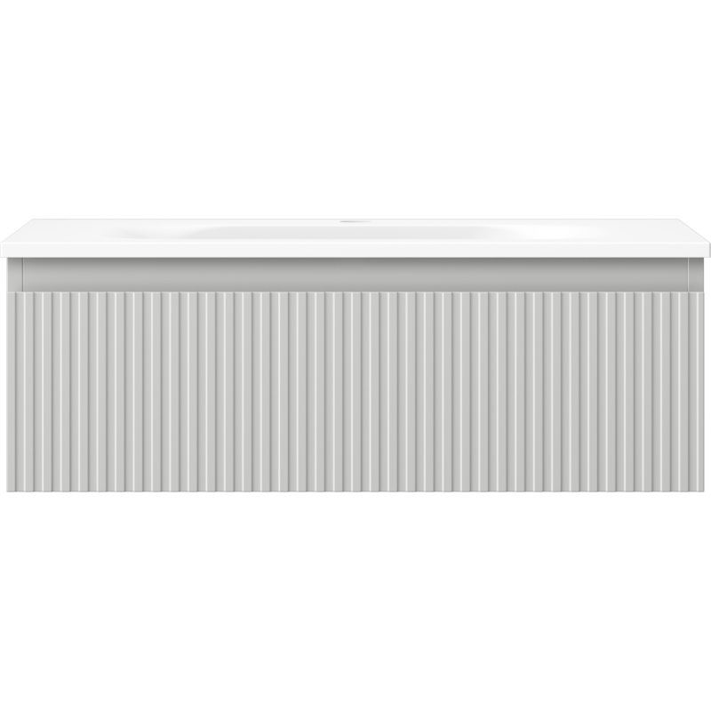 Mexen Rivel armoire de salle de bain 70 cm avec lavabo Vela, 1 tiroir, rainurée, gris mat/blanc mat - 91A20-07023-1-BF62-W23M01