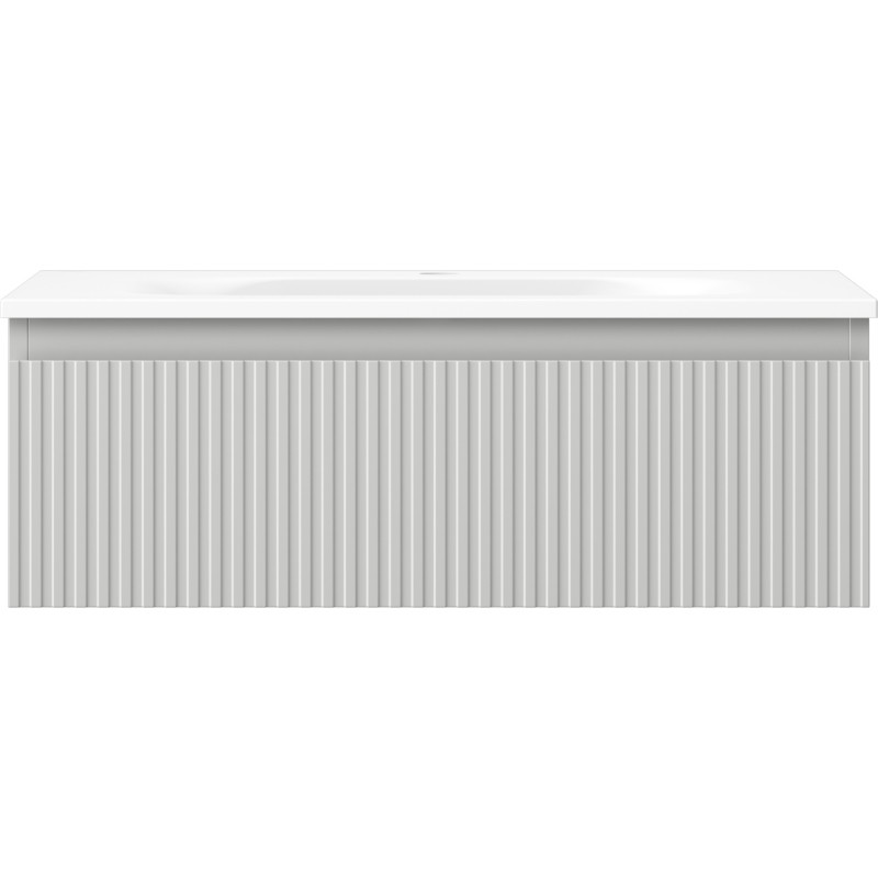 Mexen Rivel armoire de salle de bain 70 cm avec lavabo Vela, 1 tiroir, rainurée , gris mat/blanc mat