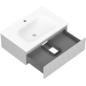 Mexen Rivel armoire de salle de bain 70 cm avec lavabo Vela, 1 tiroir, rainurée , gris mat/blanc mat