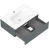 Mexen Rivel meuble de salle de bain 70 cm avec lavabo Vela, 1 tiroir, cannelé, graphite mat/blanc mat