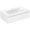 Mexen Rivel armoire de salle de bain 80 cm avec lavabo Vela, 1 tiroir, rainurée, blanc mat - 91A20-08023-1-BF01-W23M01