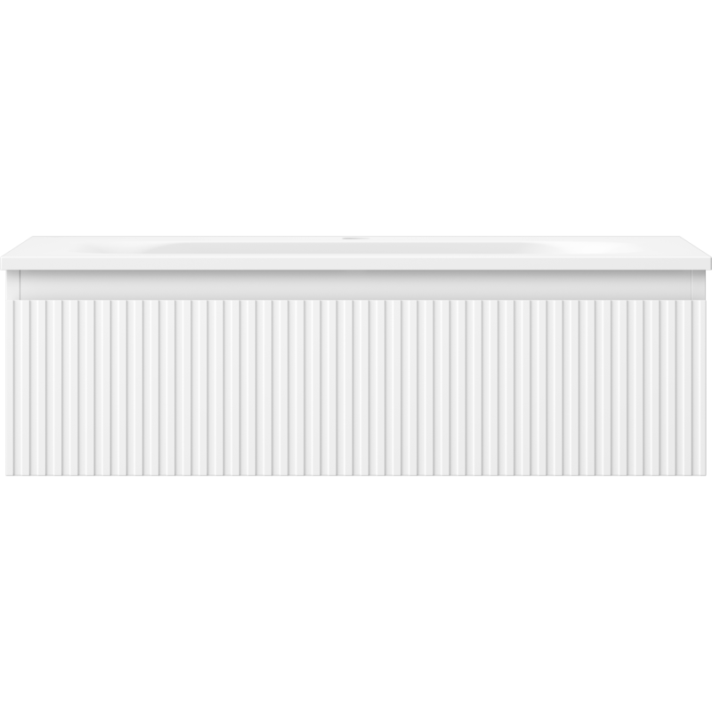 Mexen Rivel armoire de salle de bain 80 cm avec lavabo Vela, 1 tiroir, rainuré, blanc mat - 91A20-08023-1-BF01-W23M01