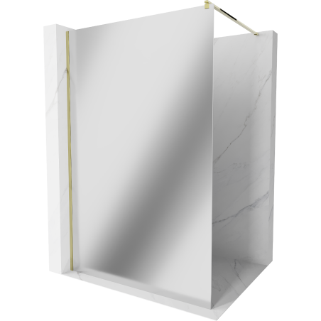 Mexen Kioto paroi de douche Walk-in 130 x 200 cm, miroir 8 mm, or - 800-130-101-50-50