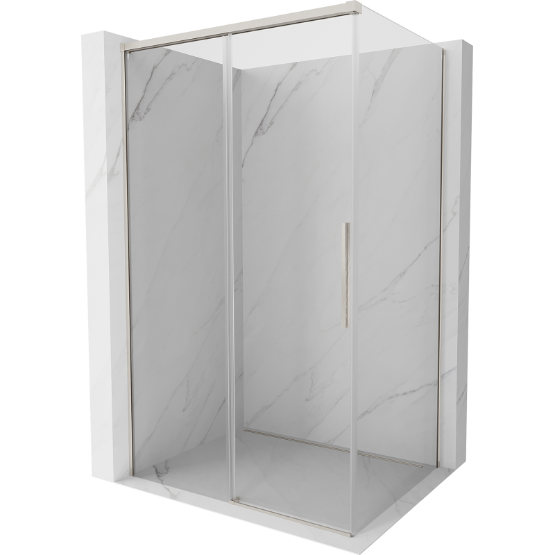 Mexen Rox cabine de douche coulissante 135 x 90 cm, transparente, nickel brossé - 8C2-135-090-97-00
