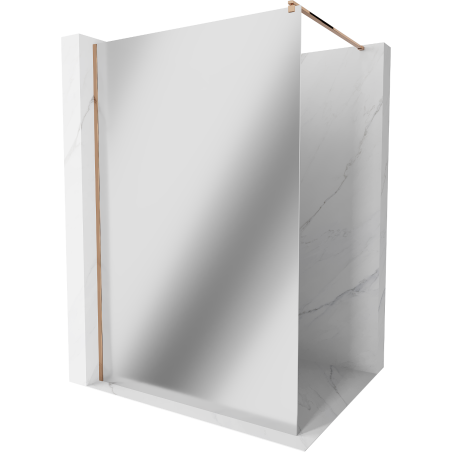 Mexen Kioto paroi de douche Walk-in 130 x 200 cm, miroir 8 mm, or rose - 800-130-101-60-50