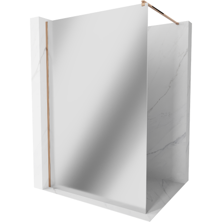 Mexen Kioto Paroi de douche Walk-in 140 x 200 cm, miroir 8 mm, or rose - 800-140-101-60-50