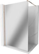 Mexen Kioto Paroi de douche Walk-in 140 x 200 cm, miroir 8 mm, or rose - 800-140-101-60-50