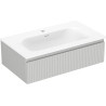 Mexen Rivel meuble de salle de bain 80 cm avec lavabo Vela, 1 tiroir, rainuré, gris mat/blanc mat - 91A20-08023-1-BF62-W23M01