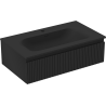 Mexen Rivel meuble de salle de bain 80 cm avec lavabo Vela, 1 tiroir, rainuré, noir mat - 91A20-08023-1-BF71-W23M71