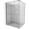 Mexen Kioto paroi de douche Walk-in 90 x 200 cm, motif noir 8 mm, noir - 800-090-101-70-78
