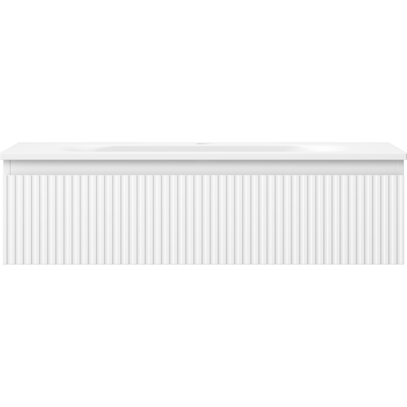 Mexen Rivel meuble de salle de bains 90 cm avec lavabo Vela, 1 tiroir, rainuré, blanc mat - 91A20-09023-1-BF01-W23M01