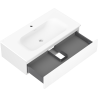 Mexen Rivel armoire de salle de bain 90 cm avec lavabo Vela, 1 tiroir, rainurée, blanc mat - 91A20-09023-1-BF01-W23M01
