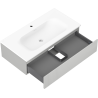 Mexen Rivel meuble de salle de bains 90 cm avec lavabo Vela, 1 tiroir, rainuré, gris mat/blanc mat - 91A20-09023-1-BF62-W23M01