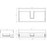 Mexen Rivel meuble de salle de bains 90 cm avec lavabo Vela, 1 tiroir, rainuré, gris mat/blanc mat - 91A20-09023-1-BF62-W23M01