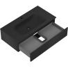 Mexen Rivel meuble de salle de bains 90 cm avec lavabo Vela, 1 tiroir, rainuré, noir mat - 91A20-09023-1-BF71-W23M71