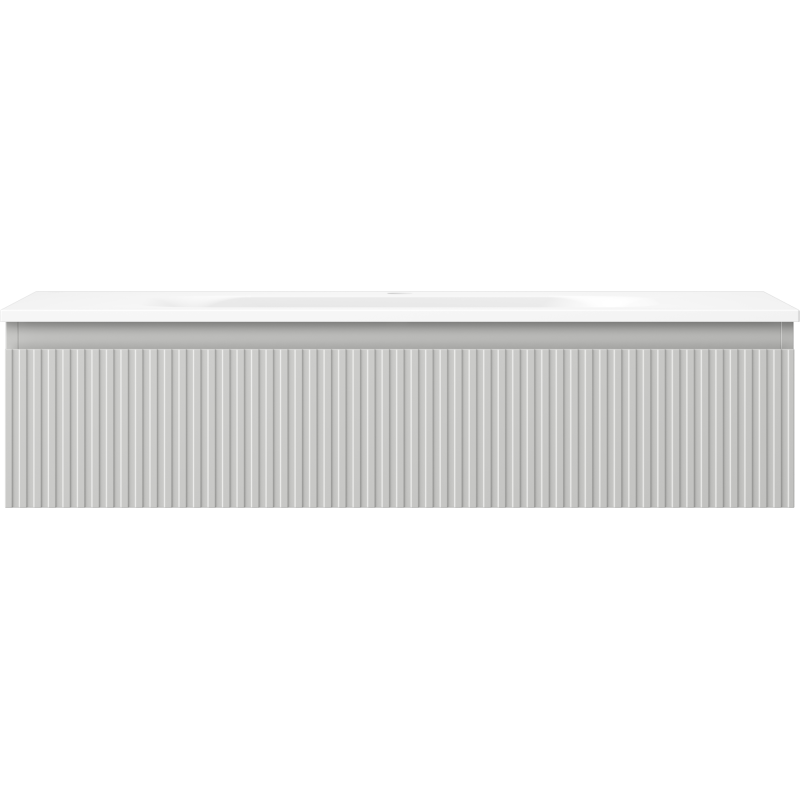 Mexen Rivel meuble de salle de bains 100 cm avec lavabo Vela, 1 tiroir, rainuré, gris mat/blanc mat - 91A20-10023-1-BF62-W23M01