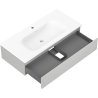 Mexen Rivel meuble de salle de bains 100 cm avec lavabo Vela, 1 tiroir, rainuré, gris mat/blanc mat - 91A20-10023-1-BF62-W23M01