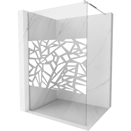 Mexen Kioto paroi de douche Walk-in 120 x 200 cm, motif blanc 8 mm, chrome - 800-120-101-01-85