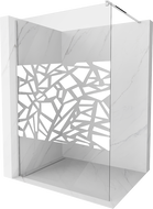 Mexen Kioto paroi de douche 120 x 200 cm, transparent/Design blanc 8 mm, Chrome - 800-120-101-01-85