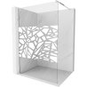 Mexen Kioto paroi de douche Walk-in 130 x 200 cm, motif blanc 8 mm, chrome - 800-130-101-01-85