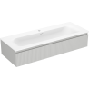 Mexen Rivel meuble de salle de bains 120 cm avec lavabo Vela, 1 tiroir, rainuré, gris mat/blanc mat - 91A20-12023-1-BF62-W23M01