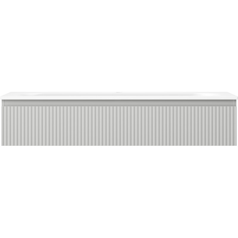 Mexen Rivel armoire de salle de bain 120 cm avec lavabo Vela, 1 tiroir, rainurée, gris mat/blanc mat