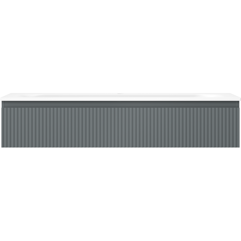 Mexen Rivel meuble de salle de bain 120 cm avec lavabo Vela, 1 tiroir, nervuré, graphite mat/blanc mat -